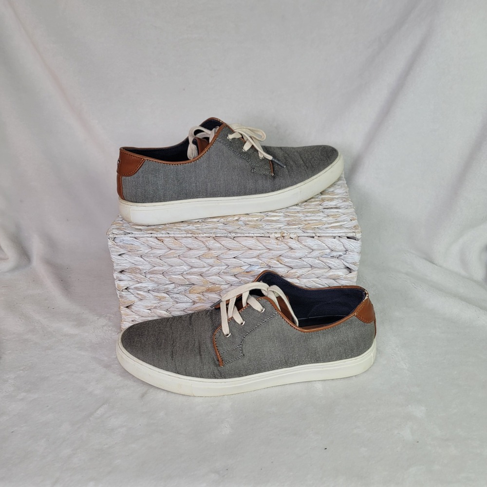 Tommy Hilfiger Preppy Sneakers Nautical Casual Gray Size 10.5 Canvas/Leather